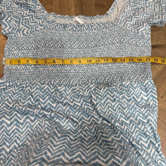 Daily Practice Anthropologie Blue Smocked Stretch Tiered Maxi Dress Size XL - Picture 8 of 10